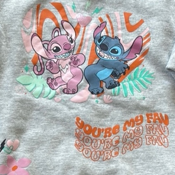 Disney Gray Sweatshirt with Stitch and Angel Design, sz XS - Picture 4 of 4